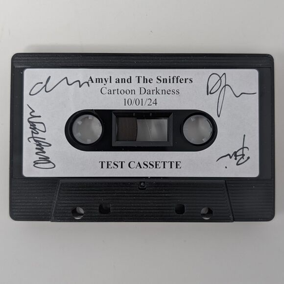 Amyl and The Sniffers Cartoon Darkness CD Band Signed Test Cassette Autographed
